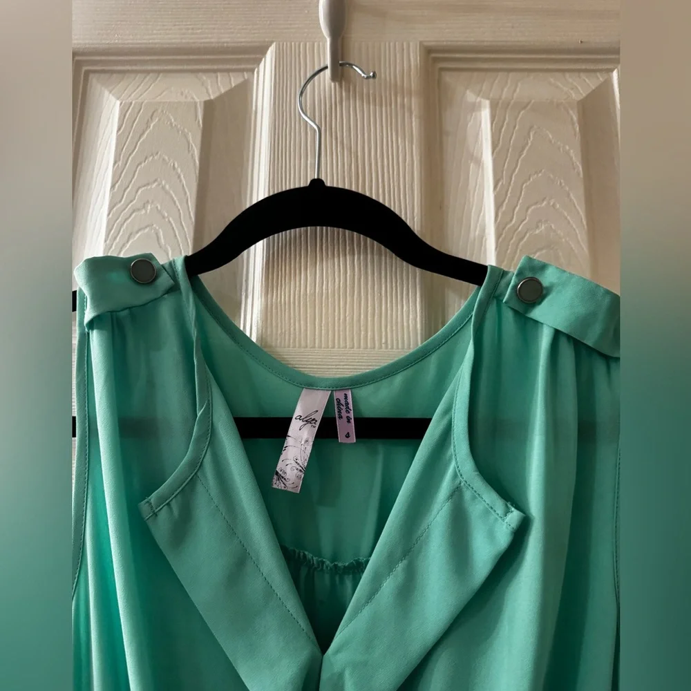 Alya Green Ruffle Mini Dress - Picture 4 of 6